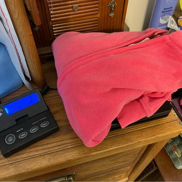 Vintage Old Navy Pink Terry Cloth Zip Up Hooded Jacket Perfect Fit XXL - Picture 9 of 9